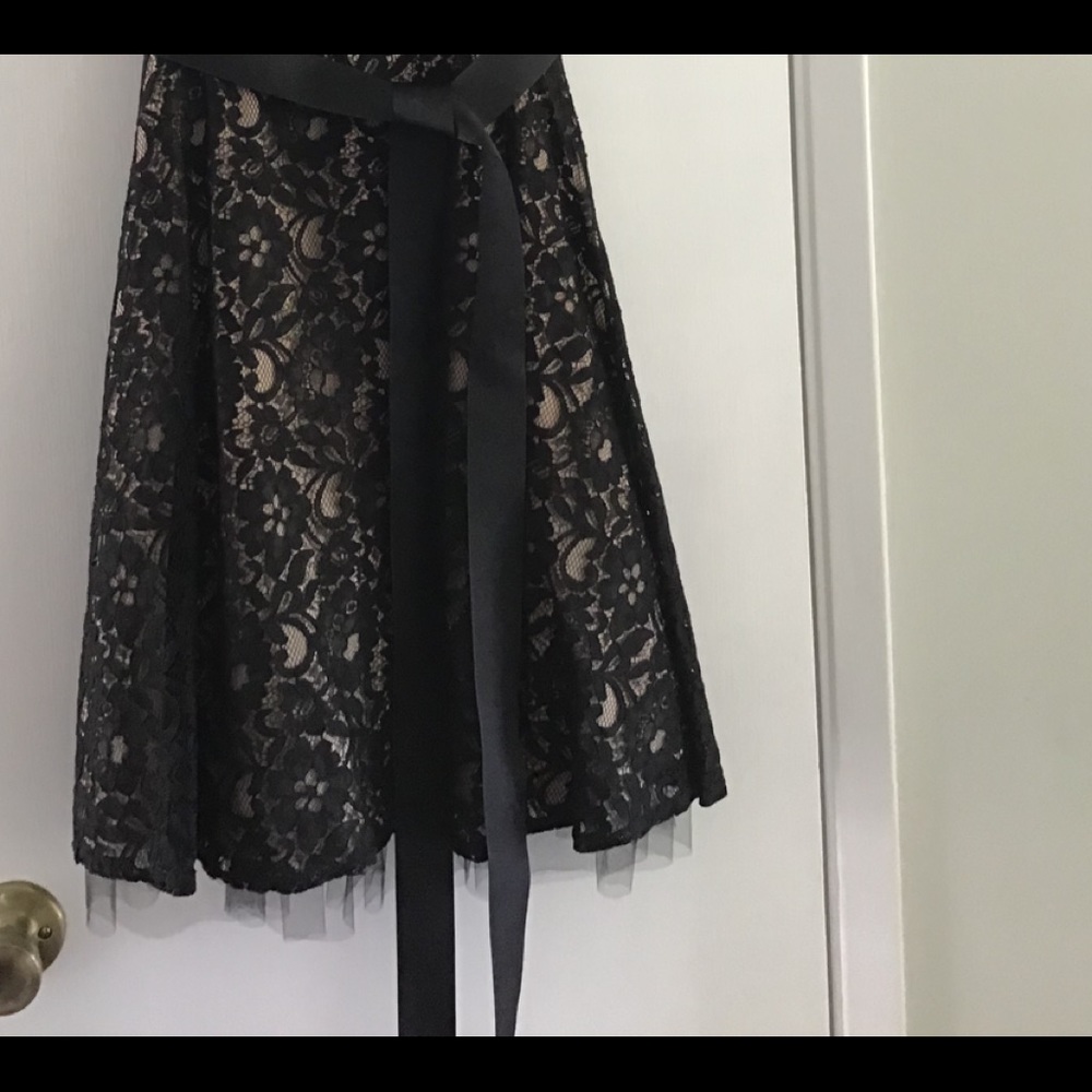 Betsy & Adam black lace tulle dress/ Size 12 - Picture 7 of 8